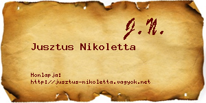 Jusztus Nikoletta névjegykártya