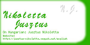 nikoletta jusztus business card